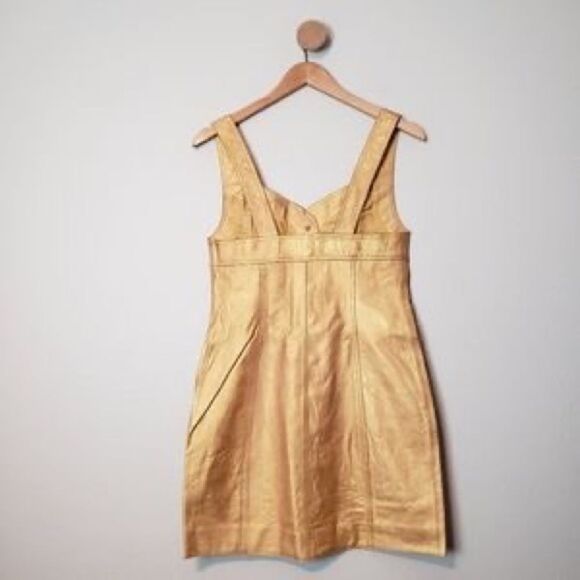 Free People Goldie Leather Button Mini Dress size 6 NWT - Picture 7 of 8